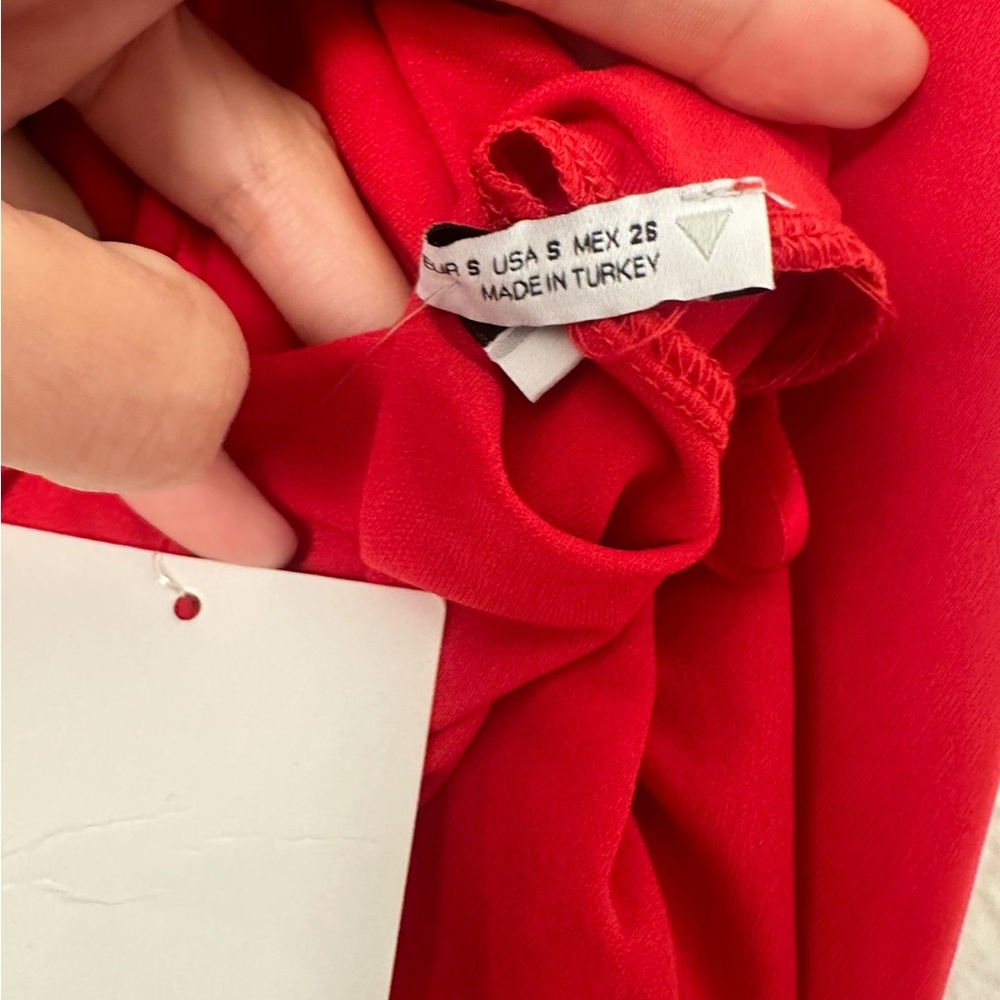 NWT Zara Red Flowy Strappy Mini Dress - Picture 4 of 4